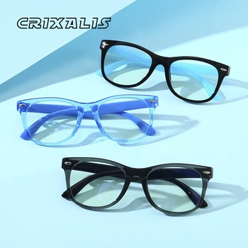 2023 Trend Anti mavi ışık engelleme Gözlük çocuklar Klasik Kare TR90 Esnek optik Çerçeve bilgisayar Gözlük çocuk UV400