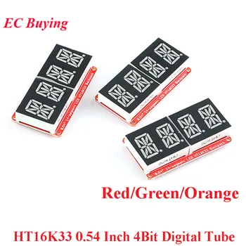HT16K33 0.54 İnç 0.54‘ 4 Bit Metre Dijital Tüp modül LED Ekran IIC I2C Kontrol Ölçer 3.3 V 5V Arduino için Kırmızı/Yeşil / Turuncu