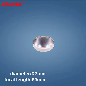 Diameter7mm F9mm Yüksek Kaliteli Lazer odaklanan lens Odak Uzaklığı Kalınlığı 2.3 mm DİYOptical Kondenser Opti Küresel Cam Lens1PC