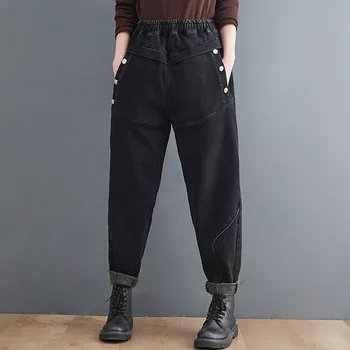 Yüksek Bel Erkek Arkadaşı Kot Kadın Yeni Varış 2021 Sonbahar Kış Kore Tarzı Vintage Streetwear Gevşek Kadın kot Pantolon B1454