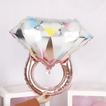 Yeni aşk gelin ve damat düğün dekorasyon sevgililer Günü önerisi gül ruj halka şekli alüminyum balon