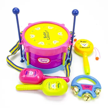 5 Adet / takım Mini Enstrüman Oyuncak Caz davul seti Aletleri Seti Gelişim Müzik Eğitici Oyuncaklar Çocuklar Kızlar İçin Hediye
