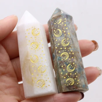 Doğal Hindistan Opal Noktası Değnek Kristal Şifa Enerji Taşlar Oyma Runes Kuvars Ev Dekor Reiki Cilalı Zanaat 60-80mm Toptan