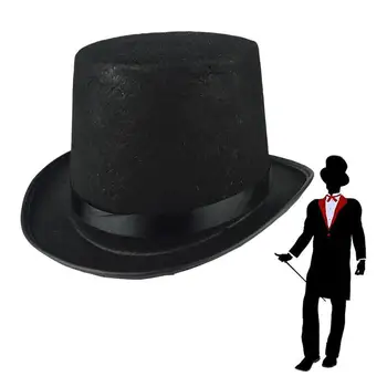 Cadılar bayramı Siyah Düz Şapka Erkek silindir şapka Cosplay Sihirli Sahne Parti Malzemeleri Tatil Parti Dekorasyon moda aksesuarları