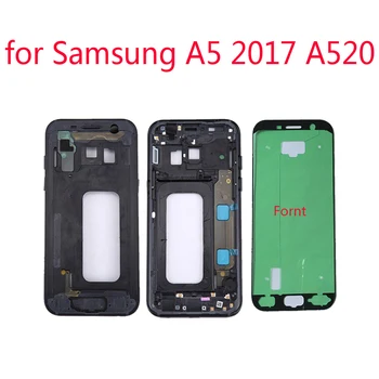 Için Samsung Galaxy A5 2017 A520 A520F Orijinal Telefon Yeni Metal Konut Orta Çerçeve Ev Şasi Merkezi Vücut Tuşları İle + Tutkal