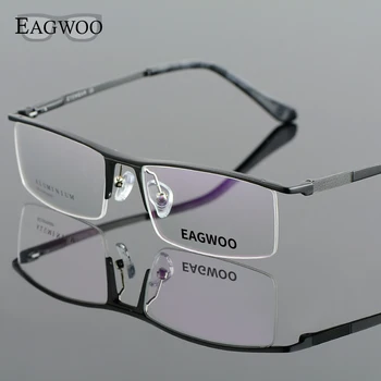 Alüminyum Alaşımlı Yarım Jant Optik Çerçeve Reçete Erkekler Dikdörtgen Yeşil Gözlük İş Gözlükleri Spor Gözlük 823022