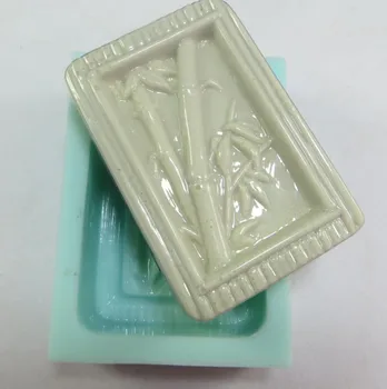 QT0034 silikon kalıp bambu desen kare silikon sabun kalıp gıda sınıfı silikon kalıp sabun için ücretsiz kargo PRZY