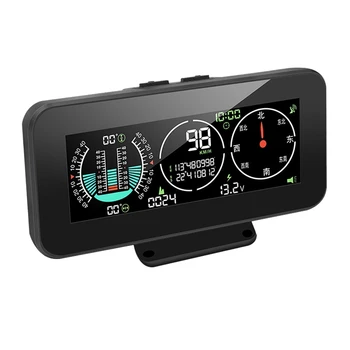 Tüm Arabalar için M60 Araba GPS HUD Hız Göstergesi Akıllı İnklinometre Off-Road Hız Göstergesi Eğim Pitch Açısı Pusula