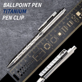 Titanyum Cıvata Eylem Kalem Kalem Çantası İle kaymaz Metal Tükenmez Kalem EDC Ofis İş Cep Kalemler Erkekler ve Kadınlar için