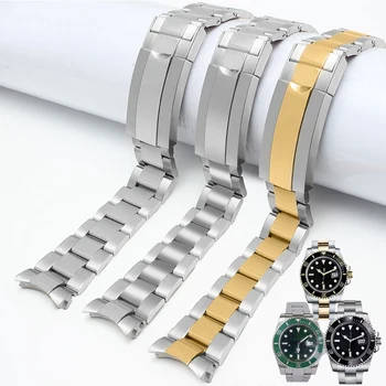 Izle Bilezik Rolex DAYTONA GMT SUBMARİNER İzle Aksesuarları Metal Kayış Paslanmaz Çelik Çekme Toka saat kayışı Zinciri