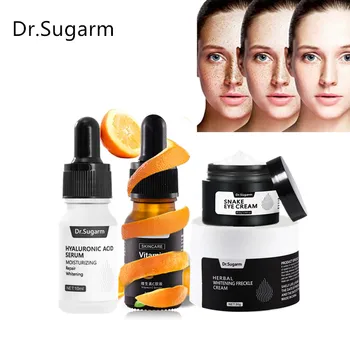 Dr. Sugarm Beyazlatıcı Yüz Kremi Seti Beyazlatıcı Yüz Kremi + Göz Kremi + hiyalüronik asit Serum + C Vitamini Özü