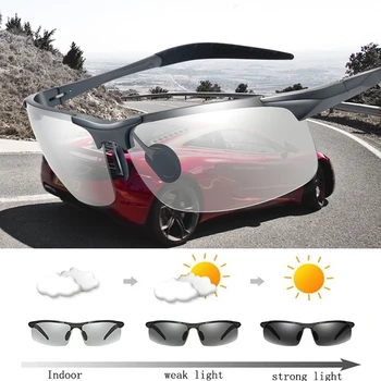 2019 Yeni Fotokromik Polarize Güneş Gözlüğü erkek Güneş Gözlüğü Sürücüler için Erkek Güvenlik Gece Görüş Sürüş UV400 güneş gözlüğü