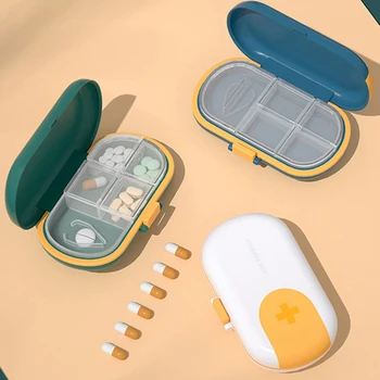 Taşınabilir Seyahat Hap Dava Hap Kesici Organizatör Tıp Depolama Konteyner İlaç Tablet Hap Kutusu Plastik Hap Kutuları Izgaralar 