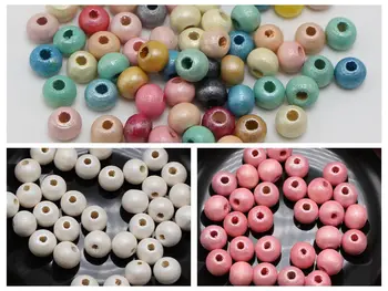 1000 Pearlize Parlaklık ahşap boncuklar 8mm Ahşap Spacer Renk Seçim için Toptan