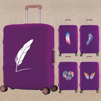 Bagaj Koruyucu Kapak için 18 İla 28 İnç 2022 Moda Tüy Baskı Arabası Bavul Elastik Toz Torbaları Durumda Seyahat Aksesuarları