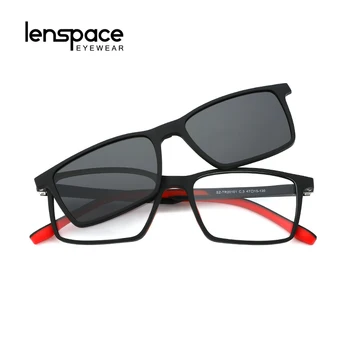 2020 Moda güneş gözlükleri Kadınlar Manyetik Klip TR90 Kare Gözlük Polarize Güneş Gözlüğü Erkekler Ve Gözlük Çerçevesi Gözlük