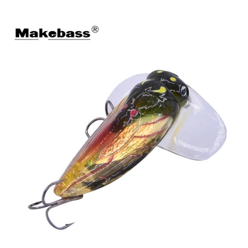 Makebass 5.5 cm 7.5 g Balıkçılık Lures Böcek Ağustosböceği Topwater Yapay Sert Yemler Yüzen Plastik Popper Olta takımı