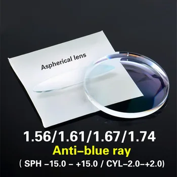 1.56 1.61 1.67 1.74 Reçine Gözlük Lens Asferik Kaplama Anti Mavi Işın Reçete Optik Lens Miyopi / Hipermetrop Presbiyopi Lens