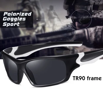 Ultralight TR90 çerçeve Rüzgar Geçirmez Spor Polarize Güneş Gözlüğü Erkekler Sürüş güneş gözlüğü Askeri Gözlük Gözlük gafas de sol adam