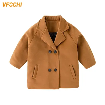 VFOCHI 2022 Erkek Yün Ceket 5 Renk Uzun Ceket Sonbahar Kış Çocuk Rüzgar Geçirmez Ceket Çocuk Giyim Sıcak Erkek Yün Ceket Giyim