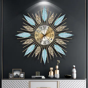 Büyük iskandinav duvar saati yaratıcı saatler kişilik saat duvar basit ev saati dekorasyon ışık lüks dekoratif saat