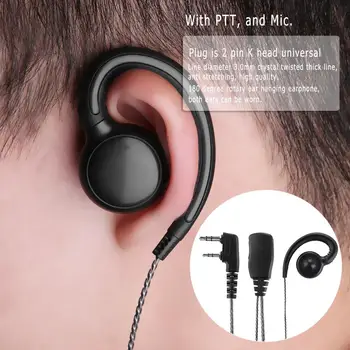 180 Derece Döner Kulak Kancası Kulaklık mikrofonlu kulaklık PTT Motorola Baofeng 2 Yollu Asılı Kristal Bükülmüş Radyo Walkie Talkie