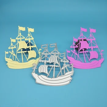 Yelkenli, gemi, yelken metal kesme ölür kağıt el sanatları karalama defteri kartı şablonu DIY dekorasyon aksesuarları