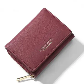 Üç katlı Tasarım pu deri cüzdan Kadın Küçük Bayan Çanta 2020 Katı Rahat Kadın Cüzdan bozuk para cüzdanı kart tutucu