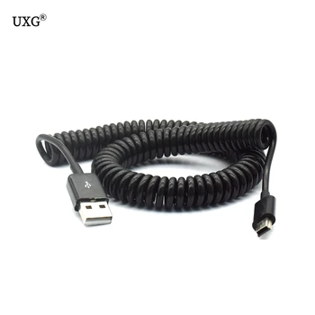 USB 2.0 MİNİ USB Bahar Veri Kablosu Spiral Sarmal 5 Pin Adaptörü Dijital USB Veri şarj kabloları Konektörü USB şarj aleti kablosu