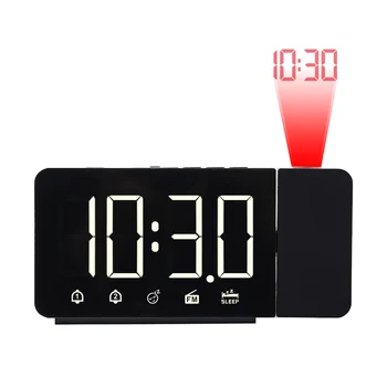 FanJu FM Radyo dijital Çalar Saat LED Zaman Projektör Elektronik Masa Masa Saati Masaüstü Erteleme ile Zaman Projeksiyon FJ3211