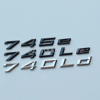 Yeni Yazı Tipi Numaraları Harfler 740e 745e 740Le 740Ld Üst ABS Amblemi BMW 7 Serisi için Elektrikli Güç Araba Gövde Tabela logo çıkartması