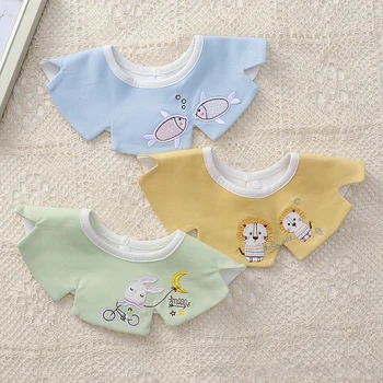 Yenidoğan Bebek Pamuk Önlükler Pamuk tükürük havlusu Düğme İle Anti-tükürme Karikatür Nakış Sahte Yaka Boyun Giyim Bebek Malzemeleri