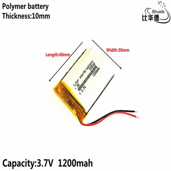 2019 Kaliteli 3.7 V,1200 mAh 103040 Polimer lityum iyon / li-ion pil tablet pc için BANKASI, GPS, mp3, mp4