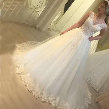 ZJ9218 Sevgiliye İnciler Boncuklu düğün elbisesi Custom Made 2021 Uzun Kolsuz Prenses gelin elbiseleri Balo