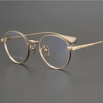 Tasarımcı Marka Gözlük Saf Titanyum oluşturmak için Çerçeve Reçete Gözlük Erkekler Miyopi Gözlük Çerçevesi Kadın Retro Gözlük