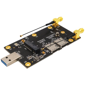 NGFF M. 2 USB 3.0 Adaptörü M2 Anahtar B USB 3.0 Tip A Dönüştürücü Yükseltici Kart Çift Nano SIM Kart Yuvaları WWAN LTE Modülü