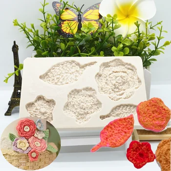 Saçaklı çiçek şekli silikon kalıp Reçine DIY kek çikolatalı Mus ekmek tatlı fondan kalıp mutfak Pişirme dekorasyon aracı
