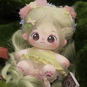 Mori Kız Hiçbir Öznitelik Kawaii Yeşil Peruk 20 cm Peluş Bebek Vücut Oyuncaklar Kpop Cosplay Sevimli Yastık Peluş Anime Hayranları Hediyeler