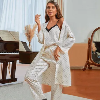 Bayan Pijama Seti Yaz Elbise Saten Pijama Gecelik Bornoz Askısı Üst ve Şort uyku tulumu Kıyafeti Rahat Ev Giysileri