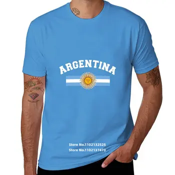 Erkekler Arjantin Bayrağı T Shirt Rahat Pamuk Büyük Boy Kısa Kollu Tişörtleri Ekip Boyun Streetwear Tops