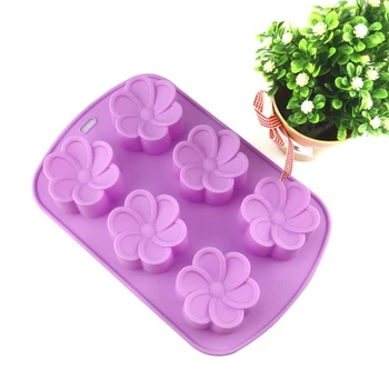 3d Çiçek Esnek Silikon Sabun Kalıp 6 Kaviteler Sabun sabun kalıpları Kalıpları Alçı Fondan Kek Çikolata Kalıp