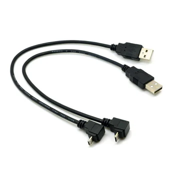 USB 2.0 Erkek mikro USB Yukarı ve Aşağı Açılı 90 Derece Kablo 20cm 30cm 100cm 1ft 3ft, Mikro Usb Açılı Kablo