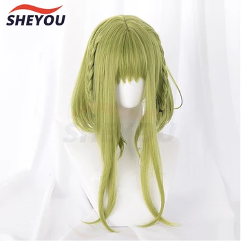 Nanamine Sakura Peruk Tuvalet Bağlı Hanako Kun Cosplay Kadınlar 45cm Yeşil İsıya Dayanıklı Sentetik Saç Anime Cosplay Peruk + Peruk Kap