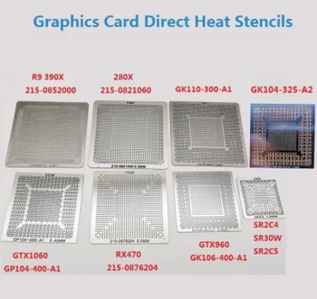 8 Adet Yeni Grafik Kartı Doğrudan ısı Şablonlar İçin RX470 GTX1060 GTX960 GTX1080Tİ 215 0821060 SR2C5 BGA Cips Reballing Stencil