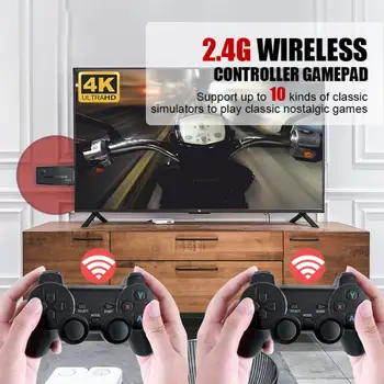 Video oyunu Konsolları Dahili 10000 Retro Oyunları Sopa 2.4 G Kablosuz Denetleyici Mini Aile 4k TV video Oyunu Sopa Çocuk İçin M8