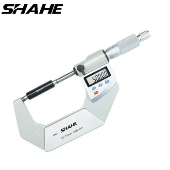 SHAHE IP65 Dijital Elektronik Dış Mikrometre 0-25/25-50/50-75 /75-100 mm Dijital Mikrometre 0.001 mm