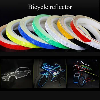 8M Yansıtıcı Bant Floresan Bisiklet MTB Sticker Araba Motosiklet Aksesuarları Dekorasyon Yol Reflektör