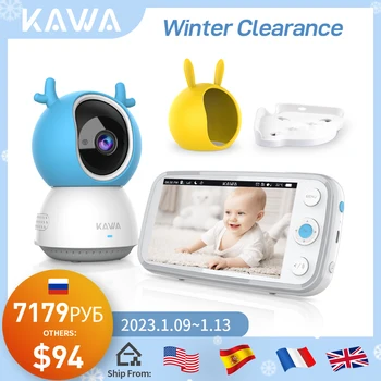 KAWA 5 İnç bebek izleme monitörü Kamera ile Ses Dadı Güvenlik Kablosuz Ekran Video İnterkom Gece Görüş 20Hrs Pil 1000ft Aralığı