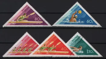 5 Adet / takım Macaristan Posta Pulları 1973 Su Sporları Üçgen Kullanılan Posta İşaretli Posta Pulları Toplamak için
