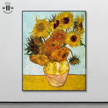 Tuval Baskı Boyama Posteri Resimleri Sanatçı Vincent Van Gogh Ayçiçeği Klasik Duvar Sanatı Oturma Odası Yatak Odası Sundurma Ev Dekor